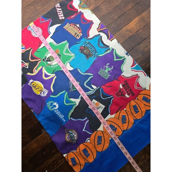 Vintage 90s Springs NBA All Team Jersey Pillowcase Lakers Miami Heat Chicago - Picture 5 of 9
